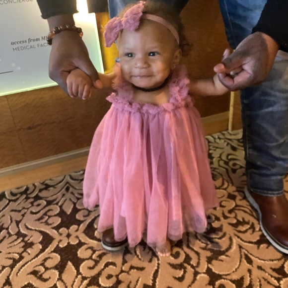 Pink Tulle Layered Dress - Picture 3 of 3